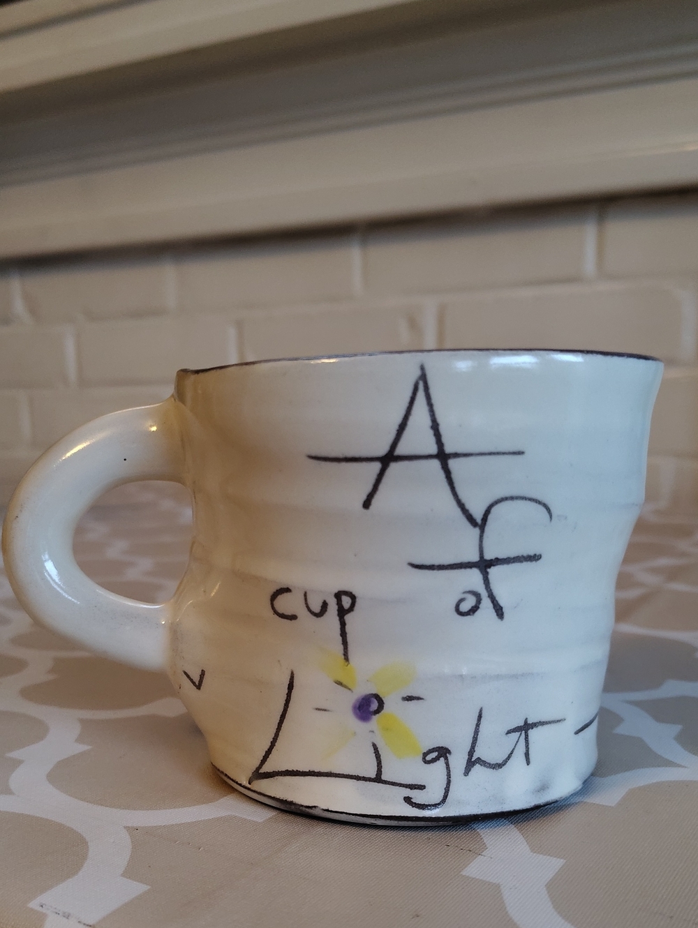 ZPOTS "Cup of Light" Handmade Pottery Mug 16 oz Artisan Coffee Cup